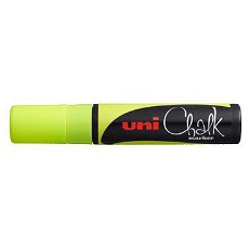 Uni Chalk 17K kridttusch med 15 mm stregbredde i farven fluorescerende gul