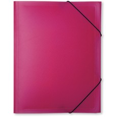 BNT Docusmart elastikmappe med 3 klapper i PP i A4 i farven rosa