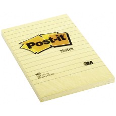 Post-it linieret notes 102 x 152 mm i gul