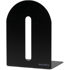 BNT bogstøtte i sort metal med en højde på 20 cm