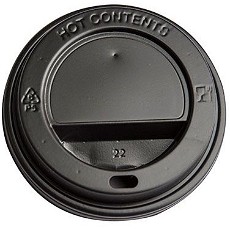 Kaffebæger låg Ø80 mm sort Plast (100 stk)
