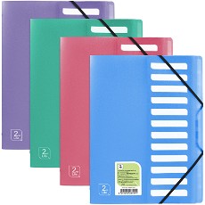 Oxford 2nd Life sorteringsmappe i PP i A4 ass. pakke med 12 stk. i farver