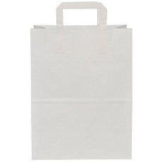 Papirbærepose med fals 16 ltr 360x280x170 mm hvid