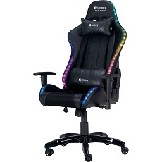 Gamer Stol Sandberg Commander Gaming Chair Sort med RGB-lys