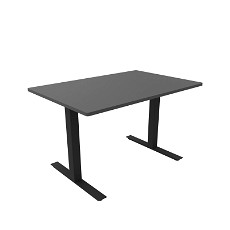 Hæve-sænkebord 80 x 120 cm med sort stel og antracitgrå bordplade