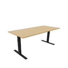 Hæve-sænkebord 80 x 180 cm med sort stel og bordplade i bøg