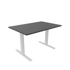 Hæve-sænkebord 80 x 120 cm med hvidt stel og antracit bordplade